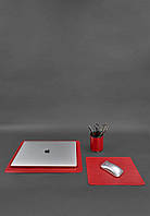 Набор для рабочего стола из натуральной кожи 1.0 красный краст BlankNote HR, код: 8132739