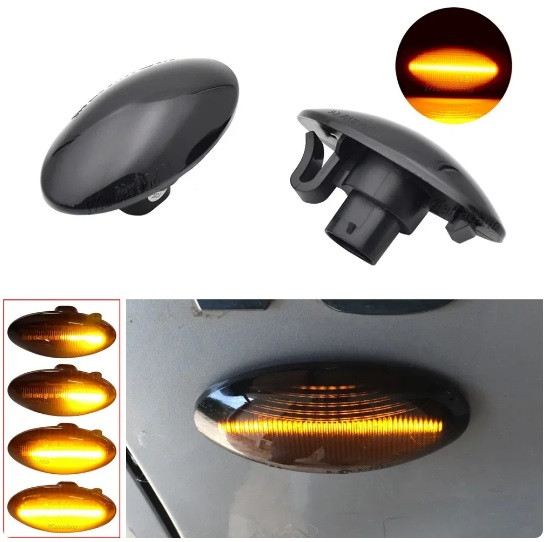 Повторювач повороту Suzuki Grand Vitara 2005-2012 Сузукі Гранд Вітара (2шт динамічні чорні ЛЕД), фото 1