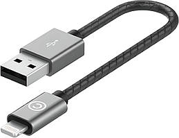 Кабель USB-A to Lightning Leather Cable A.L Space Grey (0.15 m) (LABC-510-GR)