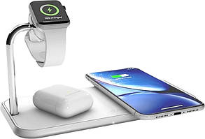 Зарядний пристрій (бездротовий) Zens Dual + Watch Aluminium Wireless Charger 10W White (ZEDC05W/00)