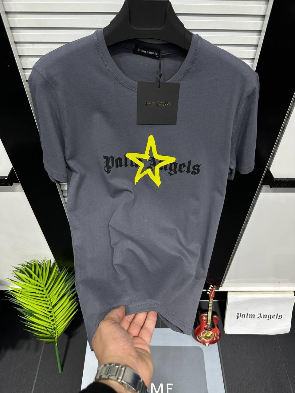 Чоловіча футболка PALM ANGELS D12023 сіра XL