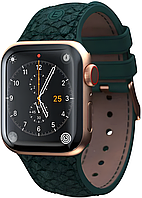 Ремінець для годинника Njord Salmon Leather Strap Dark Green for Apple Watch 45mm/44mm (SL14122)