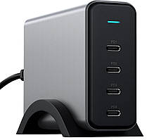 Мережевий зарядний пристрій Satechi 165W USB-C 4-Port PD GaN Charger Space Gray (ST-UC165GM-EU)