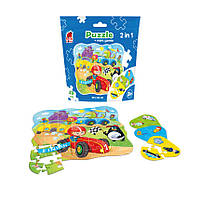 Puzzle in stand-up pouch "2 in 1. Cars" RK1140-03