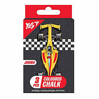 Крейда кольорова YES "Race legend" 3 шт, JUMBO