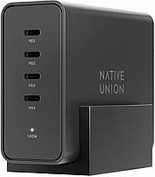 Мережевий зарядний пристрій Native Union Fast GaN Charger PD 140W Desktop USB-C 4-Port Black (FAST-PD140-BLK-EU)