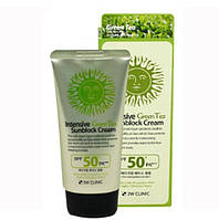 Интенсивный антиоксидантный солнцезащитный крем 3W Clinic Intensive Green Tea Sunblock Cream 70ml