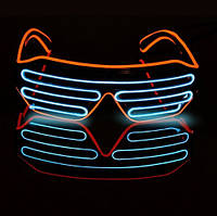 Світлодіодні Led El окуляри RESTEQ окуляри для вечірок, паті, сині з червоним обідком
