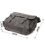 Містка чоловіча сумка зі шкірозамінника Vintage 22143 Сірий, фото 3