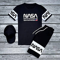 Спортивный костюм летний NASA мужской | Комплект на лето | Набор шорты + футболка + кепка