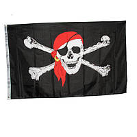 Піратський прапор. Прапор піратів. Jolly Roger RESTEQ. Прапор Череп та кістки 150*90 см поліестер. Веселий