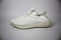 Мужские текстильные кроссовки Adidas Yeezy Boost White (белые) стильные кроссы D404 Адидас