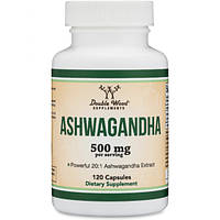 Ашваганда Double Wood Supplements Ashwagandha 20:1 Extract 500 mg (2 caps per serving) 120 Caps z118-2024