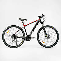 Велосипед спортивный Corso MAGNUS 29" 27 скоростей 19" Black with Red (138308) z118-2024