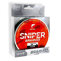 Шнур Salmo SNIPER BRAID 4х ARMY Green 120м / 0.265 мм (індивідуальна упаковка) 10шт Зелений (4926-023)