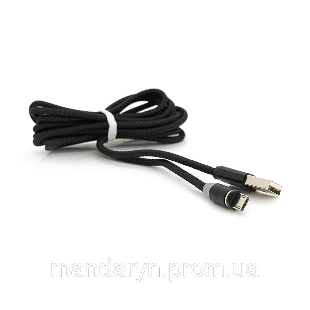 Магнитный кабель PiPo USB 2.0/Micro, 2m, 2А, тканевая оплетка, бронированный, съемник, Black, BOX b - фото 4 - id-p2062941788