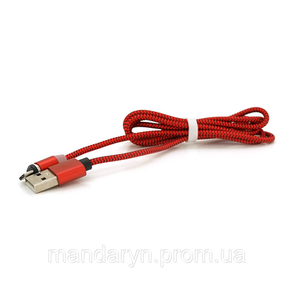 Магнитный кабель PiPo USB 2.0/Micro, 1m, 2А, тканевая оплетка, бронированный, съемник, Red, BOX b - фото 5 - id-p2062941787