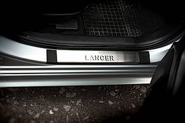 Накладки на пороги Omsa Line для Mitsubishi Lancer X (2008-2017) (4 шт)