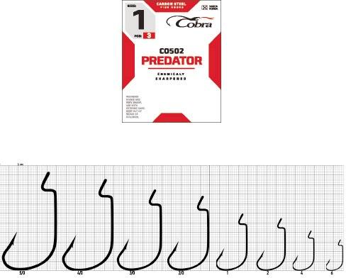 Гачок-офсет Cobra PREDATOR (серіясо502 / К030) 3шт (2312NSB)