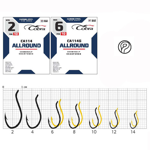 Гачки Cobra ALLROUND серія CA114 розмір 014 10шт