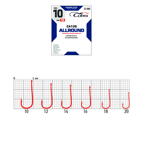 Гачки Cobra ALLROUND серія CA120 розмір 014 10шт