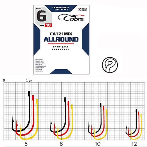 Гачки Cobra ALLROUND серія CA121MIX розмір 010 10шт