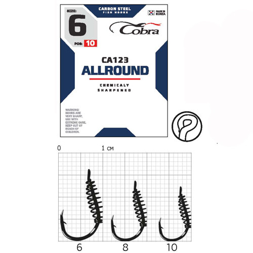 Гачки Cobra ALLROUND серія CA123 розмір 006 10шт