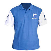 Футболка поло "SALMO" (60% бавовна, 40% PL, синя / біла) / M