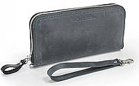 Кожаный кошелек Skin and Skin Zipper L 21х11.5х2.5 см Серый (LW06GG) z118-2024