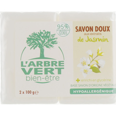 Твердое мыло L'Arbre Vert Жасмин 2 х 100 г (3450601026591) мрія(М.Я)