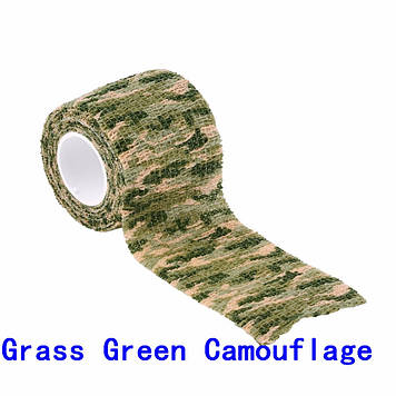  Стрічка камуфляжна GRASS GREEN CAMOUFLAGE еластична для камуфлювання зброї, оптики