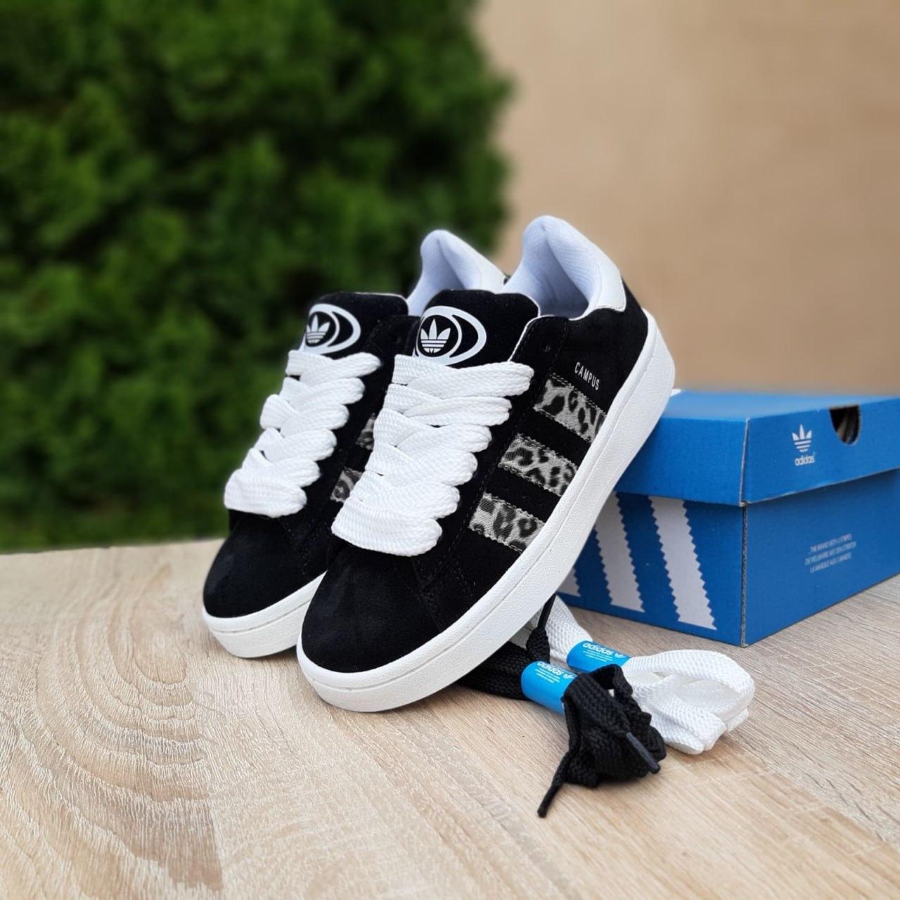 Adidas Campus 00s Black Leopard Черные женские кроссовки. Модные ...