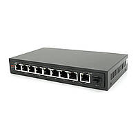 8ми портовый PoE Full Gigabit коммутатор ONV-POE33108PFG, 8xPoe1000Мбит + 1х1000 Мбит + 1хSFP 1000Мбит, до