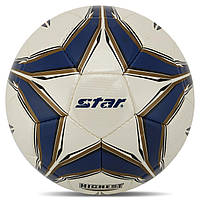 Мяч футбольный STAR HIGHEST GOLD SB4015C №5 Composite Leather Белый-темно-синий z118-2024