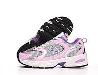 Цветные кроссы для девушек New Balance 530 Pink Grey. Серебристые с розовым женские кроссовки Нью Беленс 530.