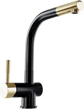 Кухонний змішувач Globalo Lobio Black/Light Gold Ring, фото 1