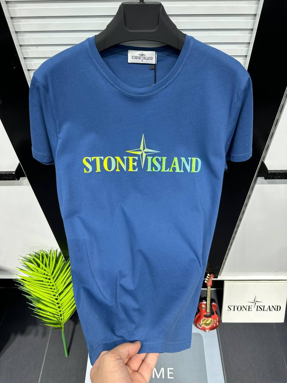 Чоловіча футболка STONE ISLAND D12013 синя