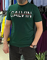 Футболка мужская Calvin Klein брендовая футболка Кельвин Кляйн зеленая