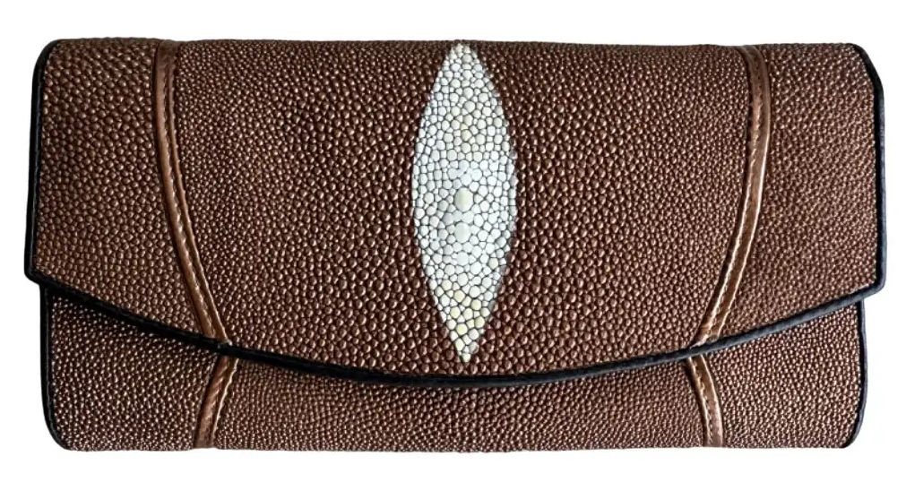 Гаманець жіночий зі шкіри морського скату коричневий Ekzotic leather (stw16) z118-2024