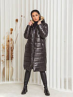 Жіноче зимове пальто чорного кольору розмір р. 50/52 323433