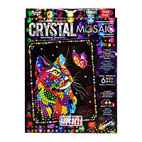 Креативное творчество Crystal mosaic Кот и бабочка Danko Toys CRM-02-04 6 форм элементов ES, код: 8246033