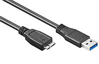 Кабель Delock USB3.0 A-microB M M 1.8m AWG24+28 D5.5mm Gold Cu Черный (70.08.5074) TN, код: 8345658