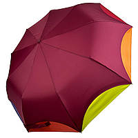 Жіноча парасолька напівавтомат на 9 спиць антивітер від Frei Regen з райдужним краєм бордовий 02039-3 z118-2024
