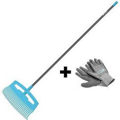 Граблі для листя Cellfast IDEAL, комплект з рукавичками BASIC, ширина 52.5 см, 178 см, 0.74 кг (40-311K)