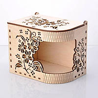Коробочка деревянная подарочная для чашки 330 мл. Резная коробка для подарочной чашки