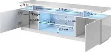 Тумба під телевізор Cama Meble Szafka Rtv Eva 180X40X52 Biały/Biały Połysk 10125206