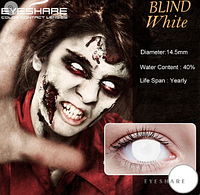 Белые линзы для глаз BLIND WHITE Eyeshare Линзы цветные оригинальные для парней QWE