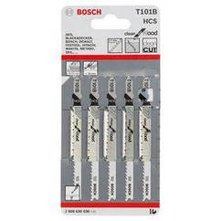 Полотно пилкове для електролобзика Bosch для дерева T101B, HCS лобзикова, 5 шт (2.608.630.030)