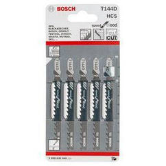 Полотно пилкове для електролобзика Bosch для дерева T144D, 4-5.2х100 мм, 5 шт.2.608.630.040)