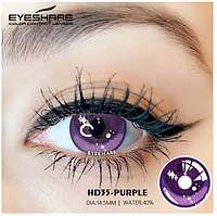 Линзы цветные оригинальные для глаз оптом HD35-Purple Яркие линзы аниме UIO
